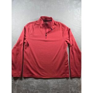 J.Crew Performance Quarter Zip Mens Medium Coral Pullover Sweater Long Sleeve